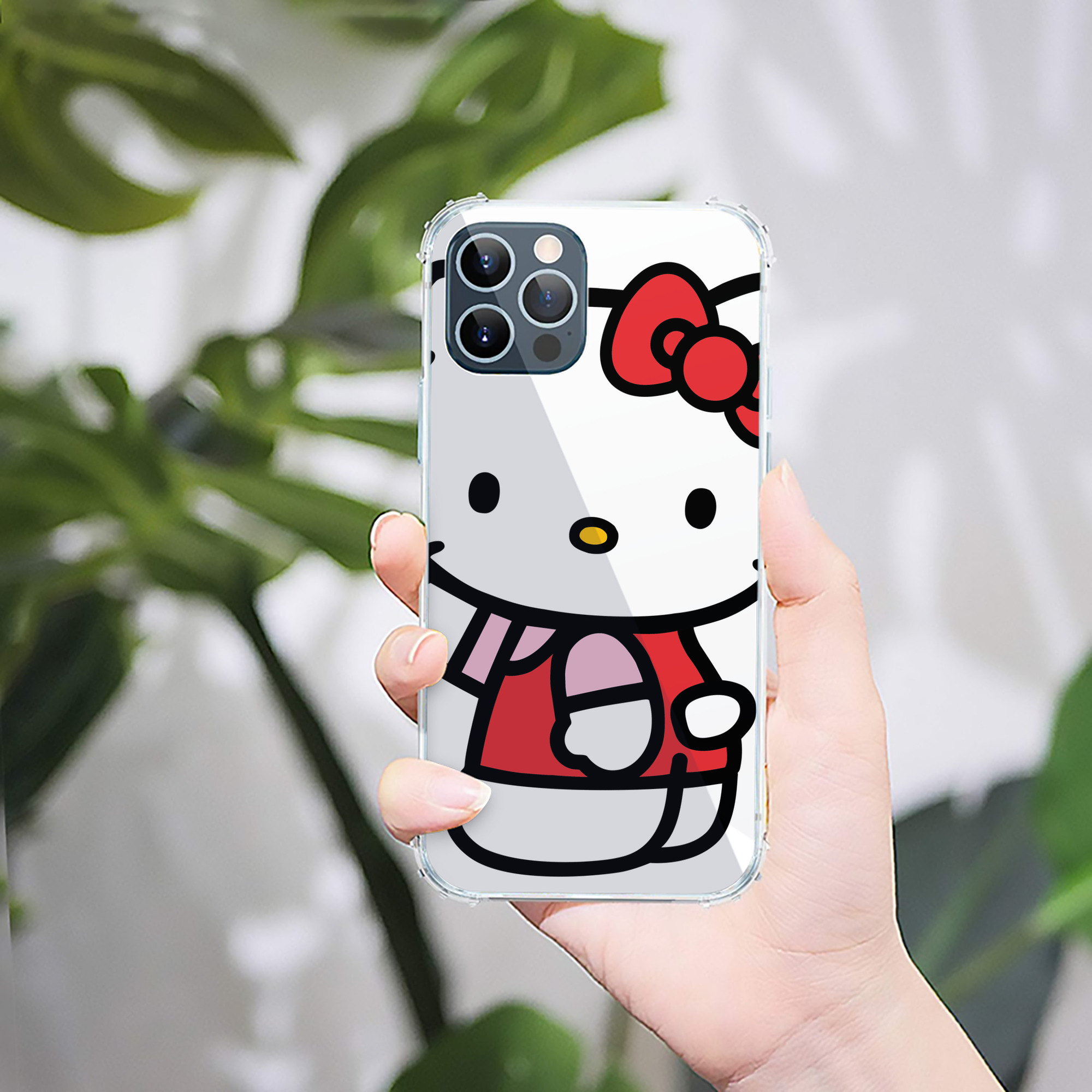（画像用） Hello Kitty ハローキティ 【iPhone 12シリーズ対応】透明スマホケース（クリアソフトケース）